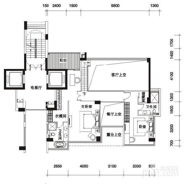 十五峯花园4室2厅5卫267㎡户型图