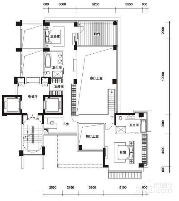 十五峯花园5室2厅5卫293㎡户型图