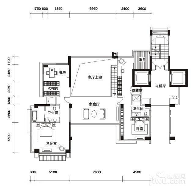 十五峯花园6室3厅5卫365㎡户型图