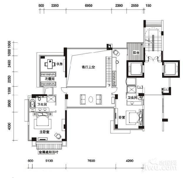 十五峯花园6室3厅5卫367㎡户型图