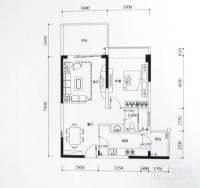 兰溪谷国际公寓1室2厅1卫71㎡户型图