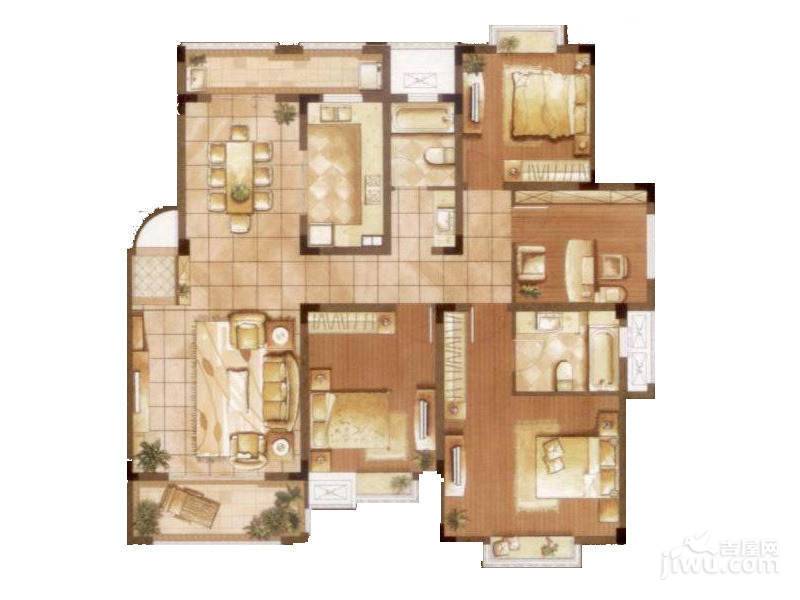 越湖家天下三期香舍3室2厅2卫146㎡户型图