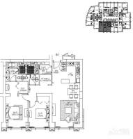 新地国际公寓苏寓2室2厅2卫143㎡户型图