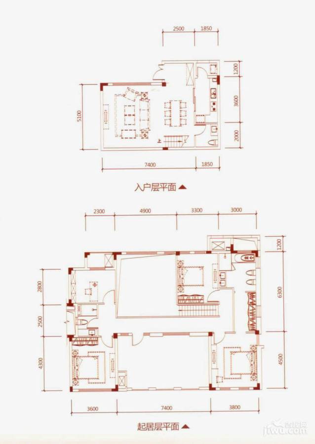 万科城一期4室2厅3卫166㎡户型图