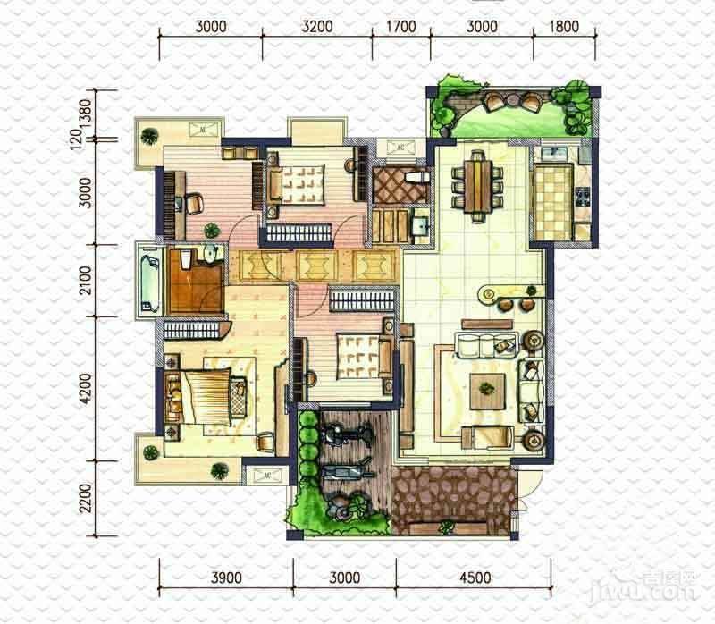 星城荣域二期4室2厅2卫141㎡户型图