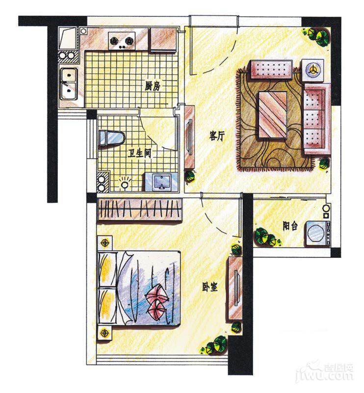 藏珑湖上国际社区4室2厅2卫136㎡户型图