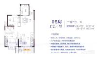 长城雅苑二期2室2厅1卫91.8㎡户型图