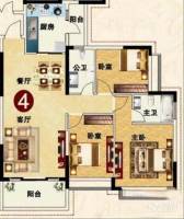 长沙恒大城3室2厅2卫125㎡户型图