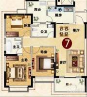长沙恒大城3室2厅2卫107㎡户型图