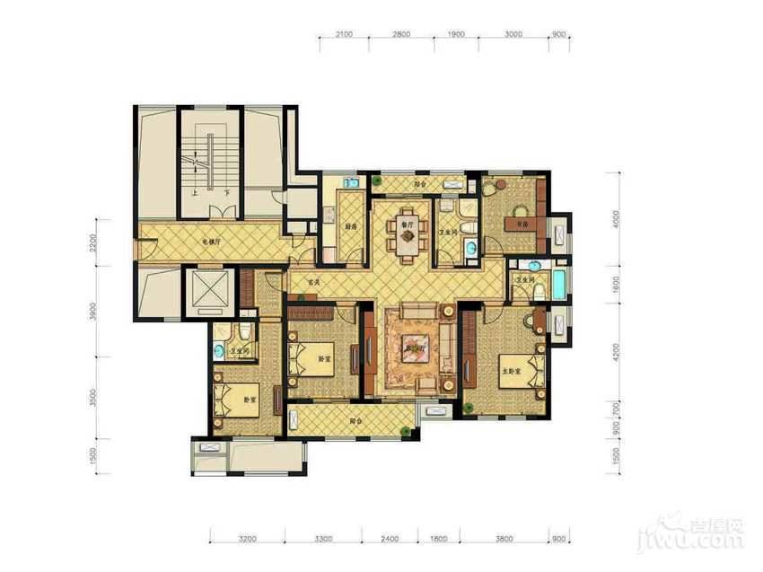 绿城紫桂公寓4室2厅2卫170㎡户型图