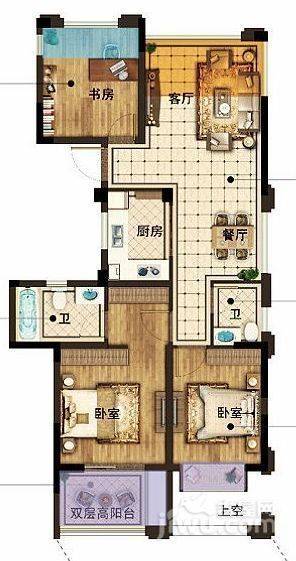 宋都东郡国际3室2厅1卫86㎡户型图