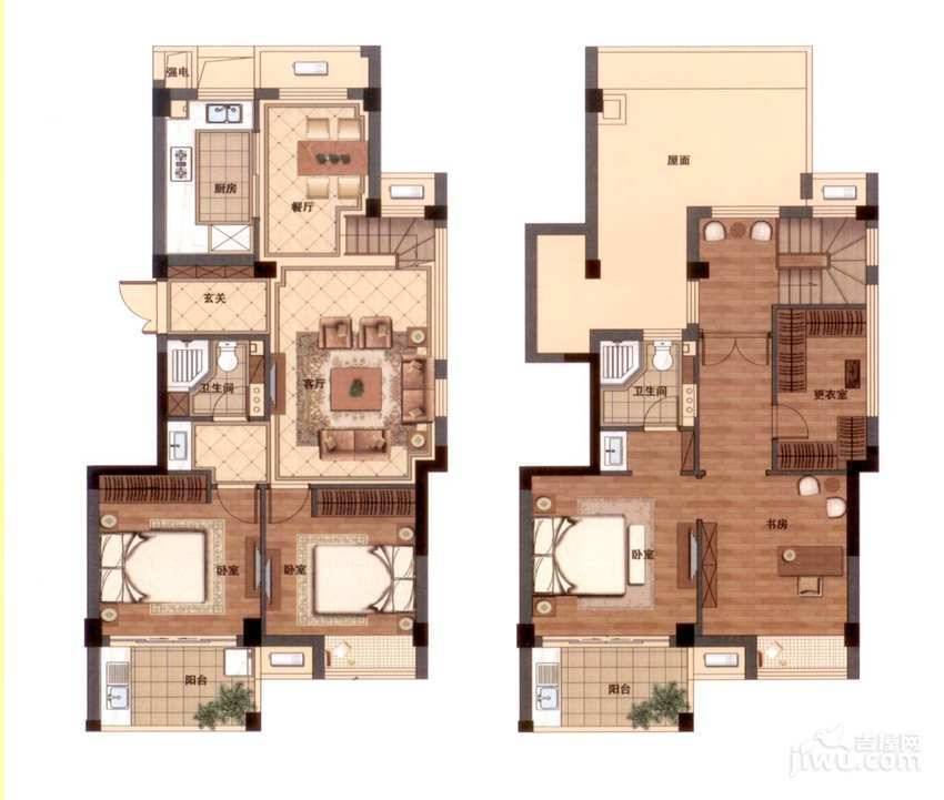 铂金名筑4室2厅2卫157㎡户型图