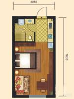 创美华彩国际1室0厅0卫45㎡户型图