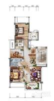 中海篁外山莊3室2廳1衛90㎡戶型圖