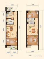 城建锦昌年华3室2厅2卫65㎡户型图