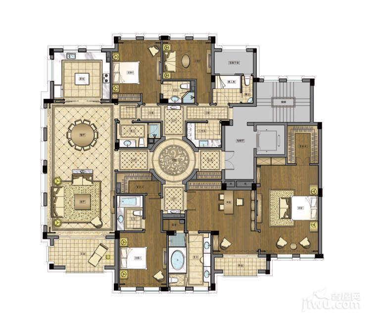 赛丽绿城丽园5室2厅6卫355㎡户型图