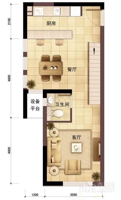 保利湾天地3室2厅2卫60㎡户型图