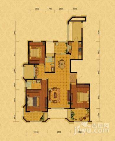 保利香槟国际3室2厅2卫139㎡户型图