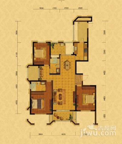 保利香槟国际3室2厅2卫139㎡户型图