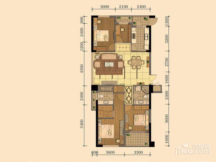 恒瑞名座4室2厅2卫148.7㎡户型图