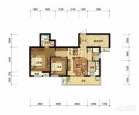 广厦天都城温莎花2室2厅2卫86㎡户型图