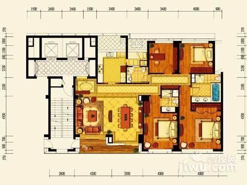 绿城蓝色钱江4室3厅2卫230㎡户型图