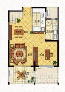 保利江语海2室2厅2卫110㎡户型图