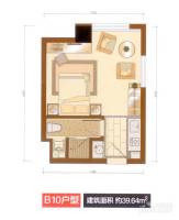 同人广场普通住宅39.6㎡户型图