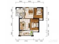 富强天合熙园2室2厅1卫83.1㎡户型图