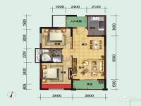 兆麟育龙湾2室2厅1卫85.1㎡户型图