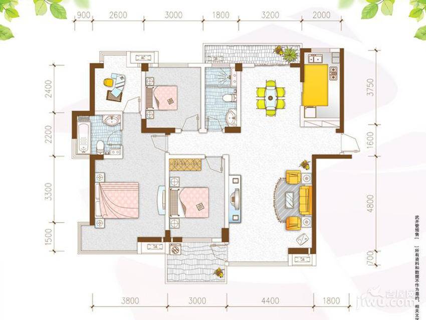 洪福添美城市广场4室2厅2卫157㎡户型图