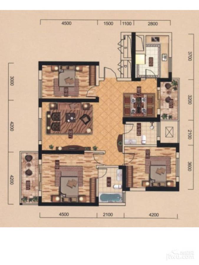 同馨花园雍豪府3室2厅2卫149.9㎡户型图