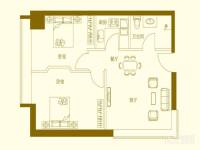 富裕中心2室2厅1卫67.8㎡户型图