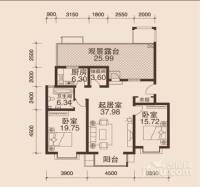 小镇西西里3室1厅1卫107.7㎡户型图