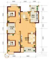 小镇西西里2室2厅1卫97.8㎡户型图