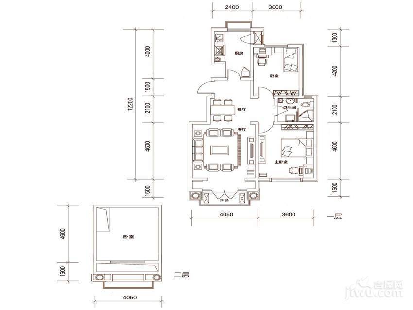 龙泽馨园3室2厅1卫152㎡户型图