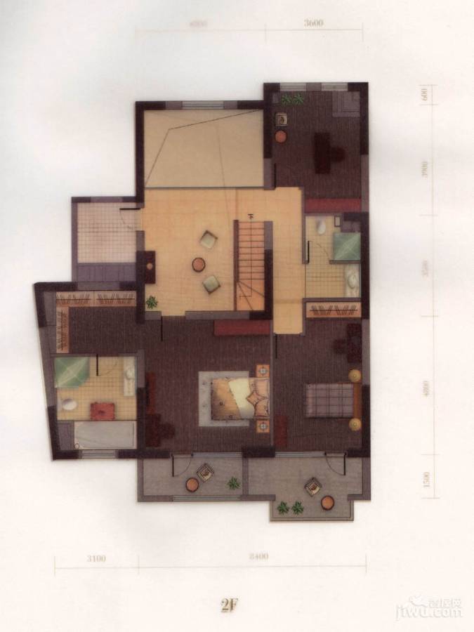 万科柏翠园4室3厅4卫310㎡户型图