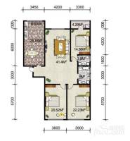 顶佳金领地3室2厅2卫180㎡户型图