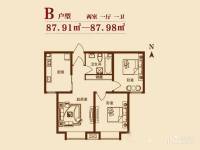 游龙逸海庭院2室1厅1卫87㎡户型图