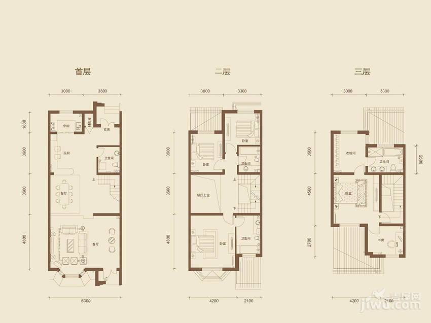 首创溪堤郡雅园4室3厅4卫227㎡户型图