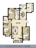 宝坻书香园3室2厅2卫140.7㎡户型图