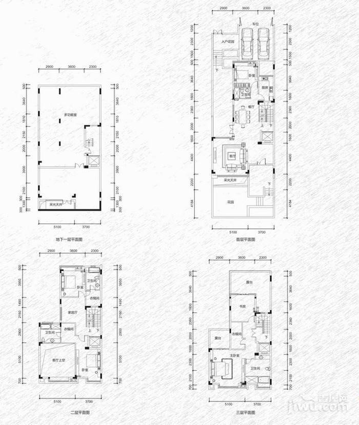 基盛水韵蓝湾5室4厅4卫433㎡户型图