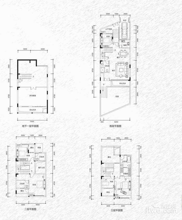 基盛水韵蓝湾5室3厅4卫276㎡户型图