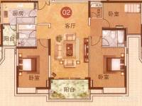 合生华南新城·江山颐景3室2厅2卫133㎡户型图
