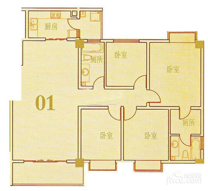 帝缘花园4室2厅2卫149.7㎡户型图