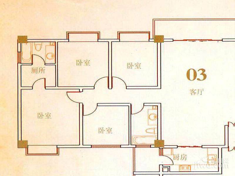 帝缘花园4室2厅2卫147.3㎡户型图