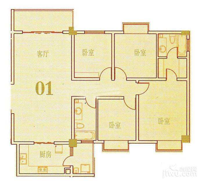 帝缘花园4室2厅2卫149.7㎡户型图