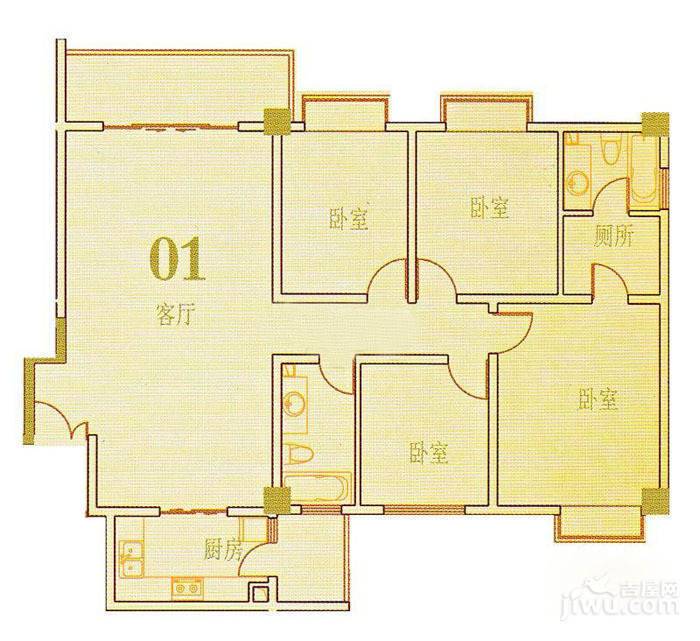 帝缘花园4室2厅2卫149.7㎡户型图