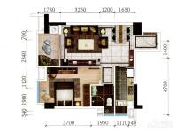 雅居乐君域公馆1室1厅1卫64㎡户型图