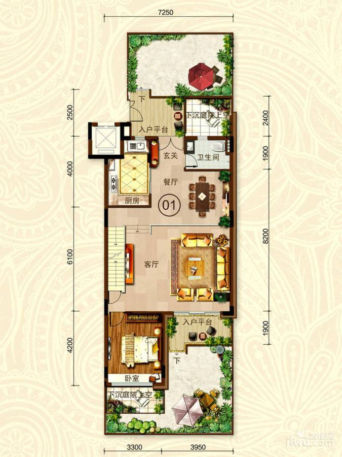 路劲隽悦豪庭普通住宅202㎡户型图